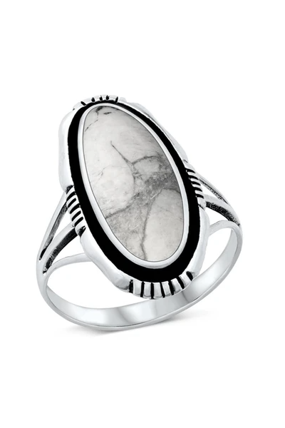 White Buffalo Turquoise Ring