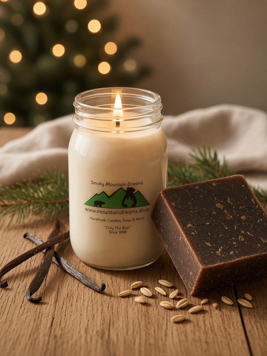 Smoky Mountain Dreams Vanilla soap and candle Christmas set