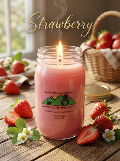 Strawberry 16oz Soy Candle